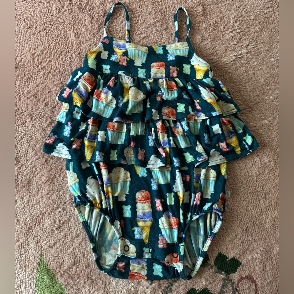 Posh Peanut Ruffled Bubble Romper